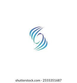 curved S logo design icon technology