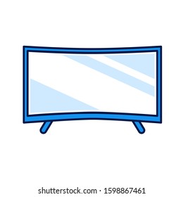 Curved screen color line icon. Type of tv screen. Allowing a wider field of view. Pictogram for web page, mobile app, promo. UI UX GUI design element. Editable stroke.