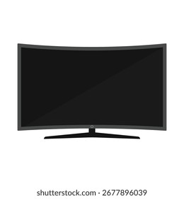 Design de vetor plano de lcd de tela curva sobre fundo branco