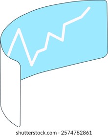 curved screen showing partial line graph