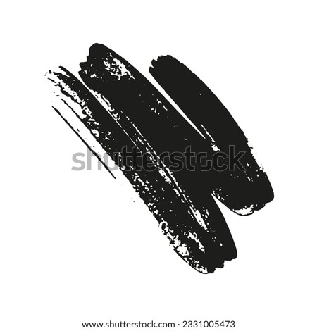 Curved Scribble Stripe, Brushstroke Splash. Curve Ink Paintbrush. Brush Stroke, Grunge Wavy Line. Watercolor Splatter. Abstract Graphic Design Element. Grungy Texture. Isolated Vector Illustration.