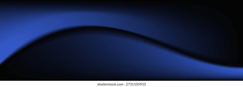La forma curvada y la gradación azul se pueden ilustrar como parte del fenómeno de la aurora en el cielo nocturno.