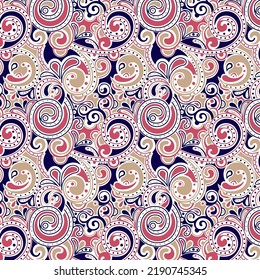 Curved shaped traditional ethnic motif pattern