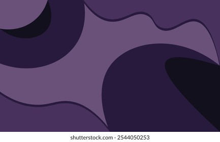 As formas curvas com cores de gradiente roxo, roxo escuro e roxo claro tornam este design atraente para uso na Web