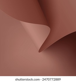 Curved sheet of colored paper. Vector illustration. Sketch for creativity.