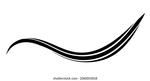 Curved smooth lines in form of a wave, wave smoothness logo