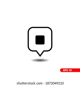 Curved Square Shape Location Icon Vector.