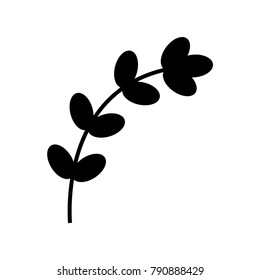 curved stalk of a plant with leaves vector icon