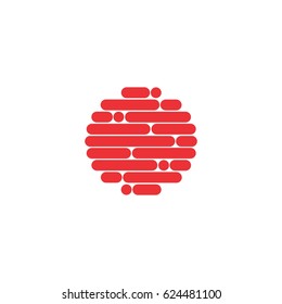 curved sticks objects in circle design logo vector