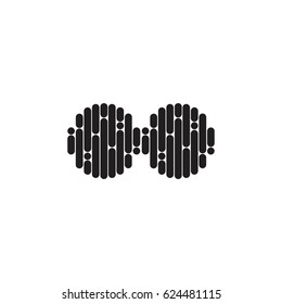 curved sticks objects in circle design logo vector