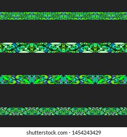 Curved stone mosaic divider line set - vector design elements
