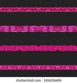 Curved stone mosaic divider line set - vector design elements
