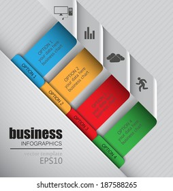 curved strip of paper for your presentation data / vector design