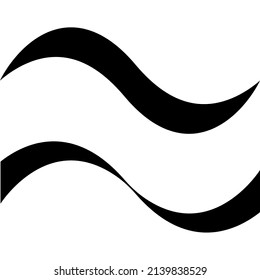 Curved stripe calligraphy line, ribbon curl, curved calligraphy element gracefully flowing line