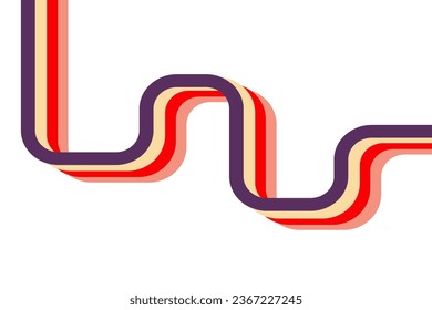 curved stripe multicolor abstract background vector illustration on white background with copy space.
