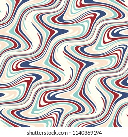Curved Striped Colored Textured Background. Seamless Pattern.