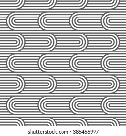 Curved striped seamless pattern. Vector background