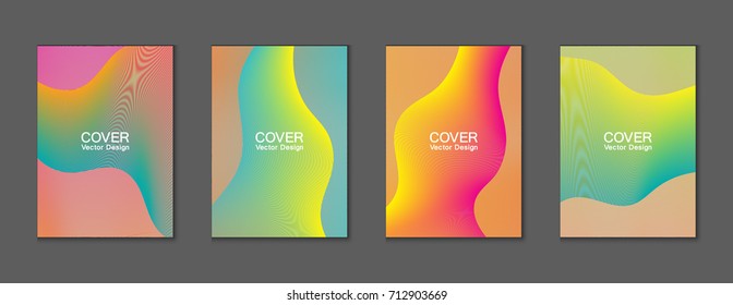 Curved stripes cover vector, wavy lines pattern, colorful minimalist background. Vertical banner, brochure or card backdrop graphic design. Abstract stripes texture, wavy lines cover geometric design.