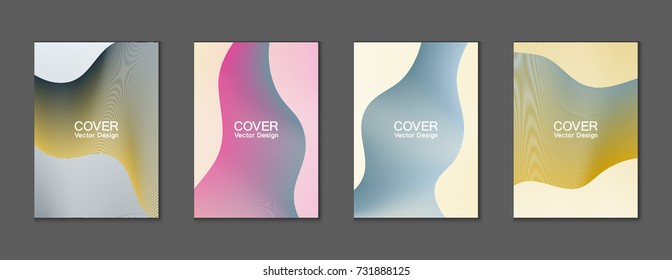 Curved stripes cover vector, wavy lines pattern, colorful minimalist background. Vertical banner, brochure or card backdrop graphic design. Abstract stripes texture, wavy lines cover geometric design.