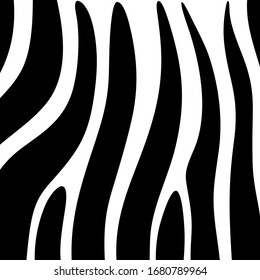 Curved stripes pattern. Zebra skin ornament. Animal fur ornate. Wildlife, natural texture. Wild animals motif image. Curves wallpaper. Digital paper, textile print, web design. Vector work.