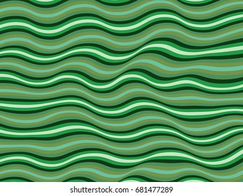 Curved stripes vector, wavy lines pattern, colorful green minimal background. Elegant cover layout backdrop graphic design. Abstract striped wavy lines image.