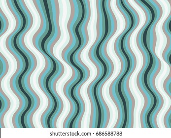 Curved stripes vector, wavy lines pattern, sea green colorful minimalist background. Banner or card backdrop graphic design. Abstract stripes texture, wavy lines image.