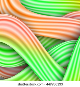 Curved strips of colorful abstract background. Vector illustation.