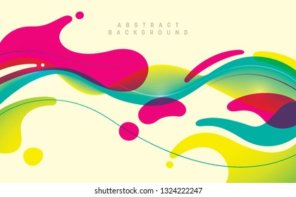 Curved style abstraction in various intense colors. Vector illustration.