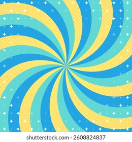 Curved Sunburst, Halftone Dot Pattern, Light Effect, Pop Design, Square Size