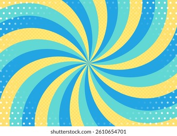 Curved Sunburst, Halftone Dot Pattern, Pop Design