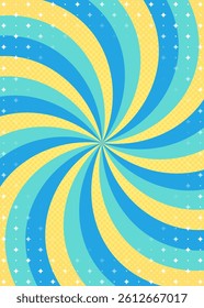 Curved Sunburst, Halftone Dot Pattern, Light Effect, Pop Design, Vertical