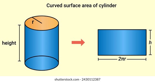 Curved surface area of cylinder