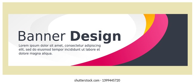 Curved swoosh Web banner design template vector 