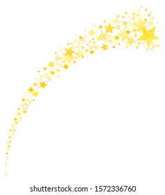 Curved Tail Made Of Big And Little Stars Gold