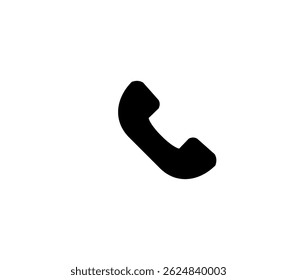 Curved Telephone Receiver Icon logo