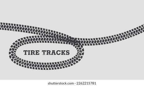 Curved Tire Track Background.Vector Tire Track.