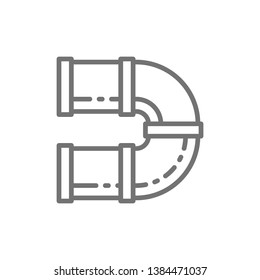 Curved tunnel for playground line icon.