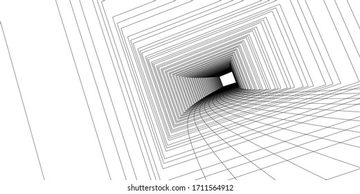 Curved tunnels that represent continuous movement at speed To be used in the concept of transportation