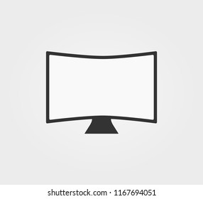 Curved TV Icon Vector background Available in both print and digital media.logo design