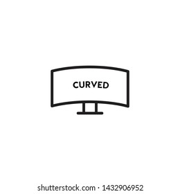 Curved tv, curved led screen vector icon