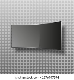Curved TV screen lcd, plasma realistic illustration vector.