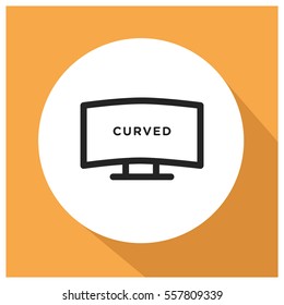 Curved tv vector icon