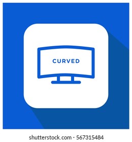 Curved tv vector icon