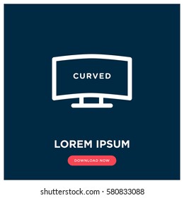 Curved tv vector icon