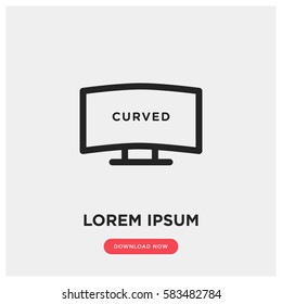 Curved tv vector icon