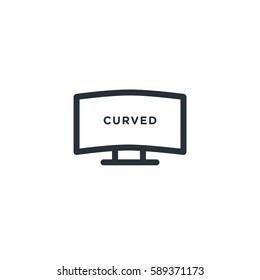 Curved tv vector icon
