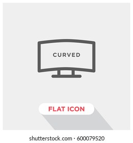 Curved tv vector icon