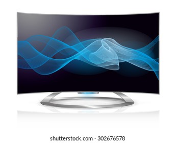 Curved TV waves screen