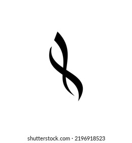 Curved two stripes calligraphy element vector calligraphy.