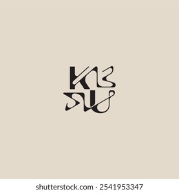 curved typography monogram elegant initial logo letter bold style and luxury concept KU